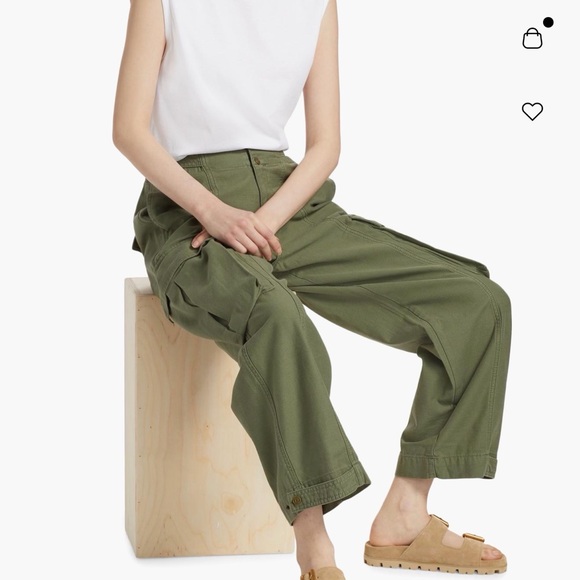 FRAME pleated wide-leg cargo pants sz 28 (4-6) - Picture 2 of 8